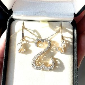 Jane Seymour Open Heart Necklace and Earrings.